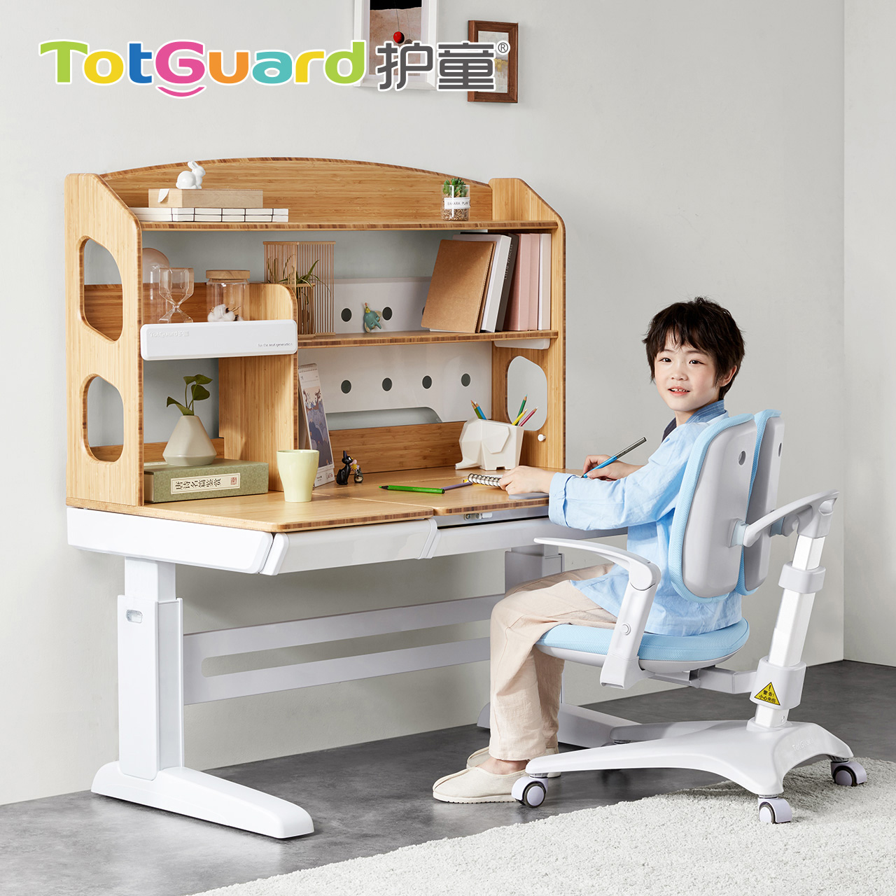 Protective child solid wood children desk lift table elementary school students writing homework desk home bamboo and wood antibacterial study table and chairs