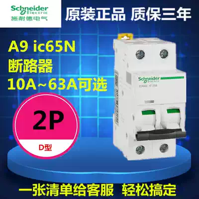 Schneider 16a air switch small circuit breaker ic65N Series 2p Air Open household electric gate leakage protector