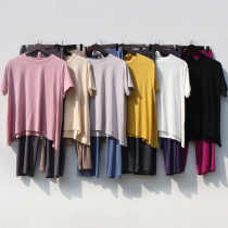 Modal pajamas color suit spring and summer loose best friend short sleeve trousers leisure square dance yoga home wear