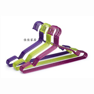 【10个装】彩镀烤漆实心晾晒衣架