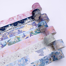 And Paper adhesive Gufeng China Wind Fairy Qi Landscape Painting Xiangyun Crane Bronzing Gold DIY Hand Ripping Hand Ledger Decoration