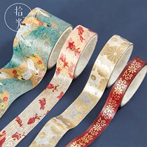 And Paper adhesive Gufeng China Wind Fairy Qi Landscape Painting Xiangyun Crane Bronzing Gold DIY Hand Ripping Hand Ledger Decoration