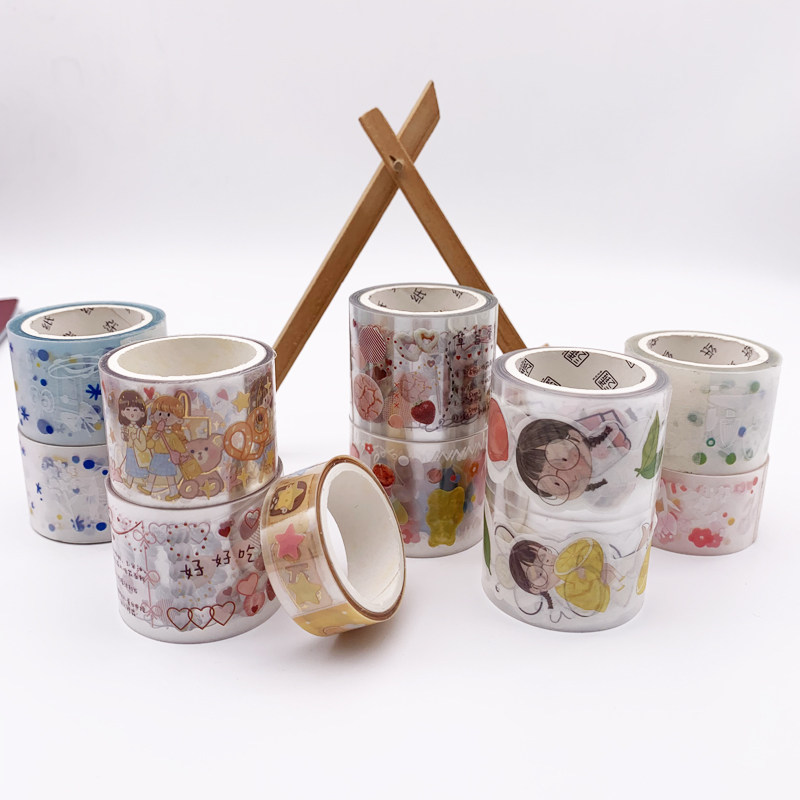 PET Transparent Art Little Wonder Woman's Dream Net hand account diary and paper decorated girl online red tape