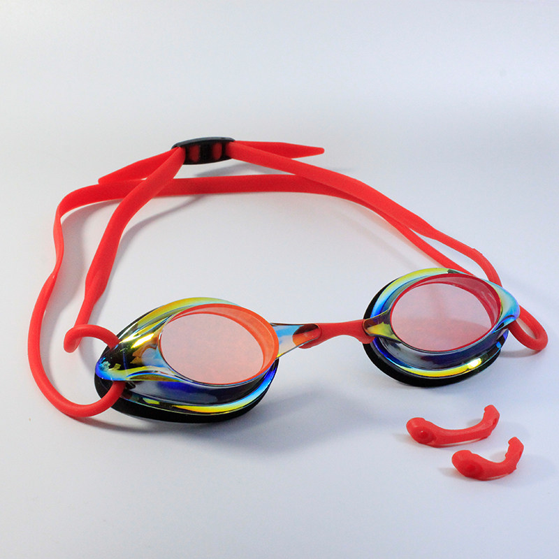 Competition goggles flat light unisex high definition waterproof anti-fog anti-UV professional racing silicone ring goggles