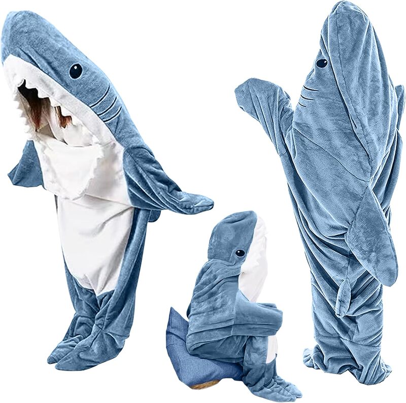 Children's Shark One-Piece Pajamas for Autumn and Winter, Boys and Girls, Medium and Large Children, Flannel Funny Bathrobe Blanket, Home Clothes Children's Shark One-Piece Pajamas for Autumn and Winter, Boys and Girls, Medium and Large Children, Flannel Funny Bathrobe Blanket, Home Clothes