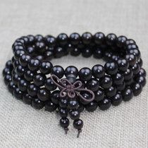 Natural Ebony Buddha beads bracelet 108 6 8mm multi-layer men and women jewelry gift purple sandalwood ebony raw material
