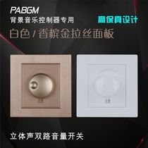 Two-way champagne gold fixed resistance volume switch audio controller ceiling speaker sound regulator stereo