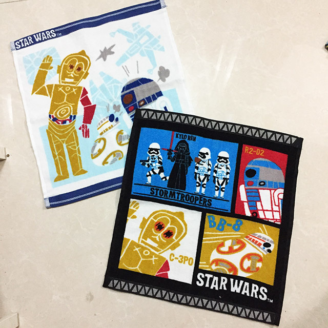Japanese-Style Cartoon Star Wars Fleece Printed Children's Towel Face Towel Pure Cotton 30cm