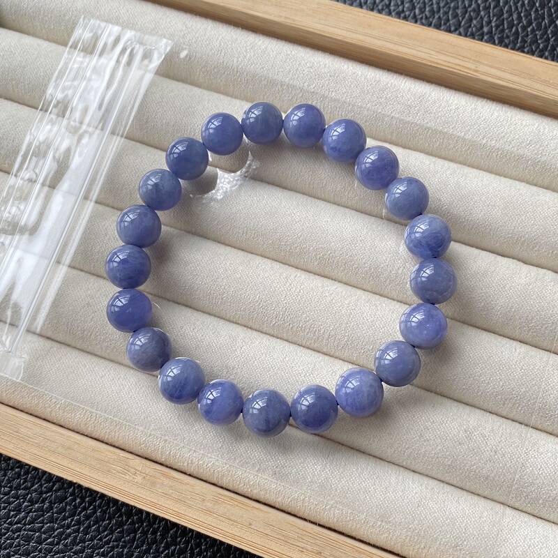 Natural Tanzanite Single-Circle Bracelet Tanzanian Sapphire Ocean Heart Bracelet Tanzanite Crystal Jewelry for Women