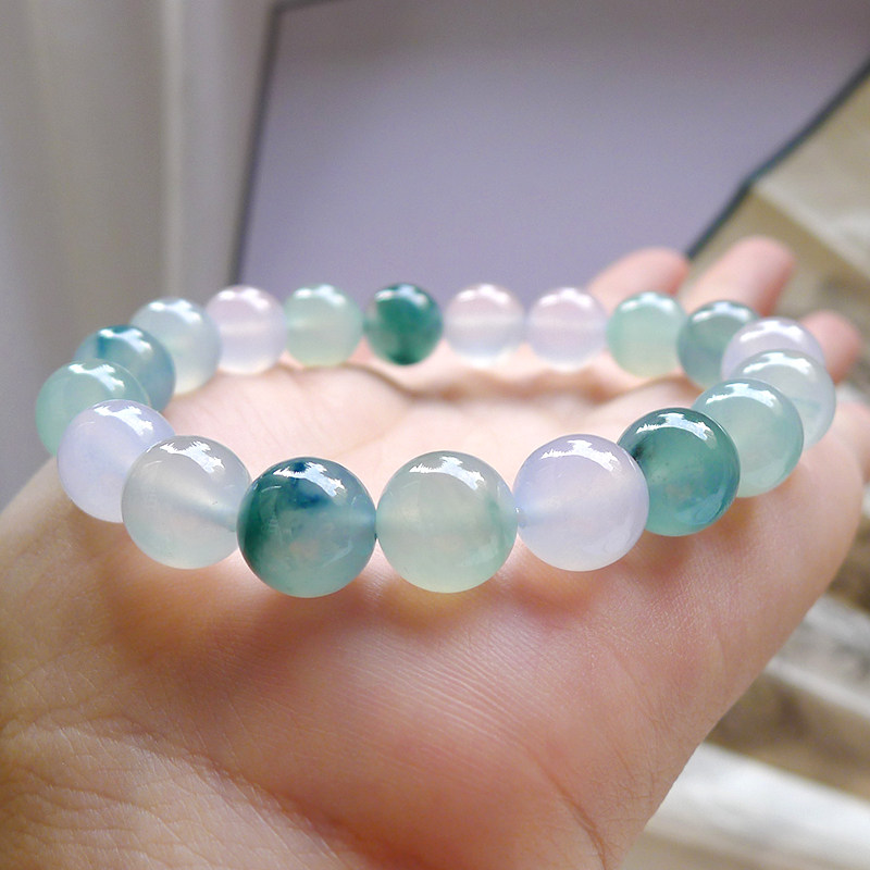 Ping raw emerald YS035 ice seed wood That candy color pearl large pearl emerald hand bead string jade beads bracelet handstring