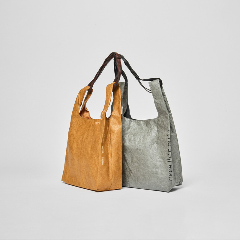 MORE THAN PAPER Waterproof Tyvek Shoulder Bag, Wear-Resistant Handbag with Adjustable Strap - Thumbnail 3