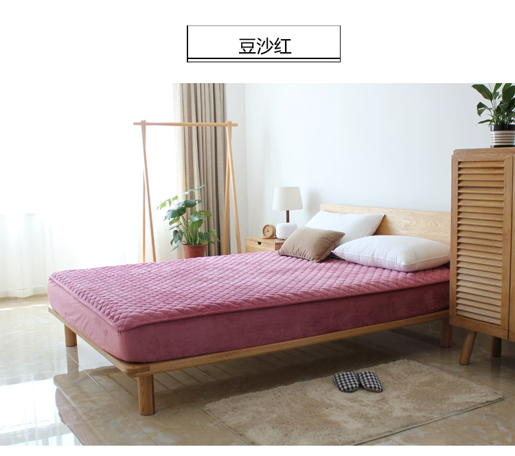 Mùa thu và mùa đông dày ấm pha lê nhung giường, không trượt nệm quilt quilt Simmons bảo vệ bìa giường pad bìa 	ga giường bo chun