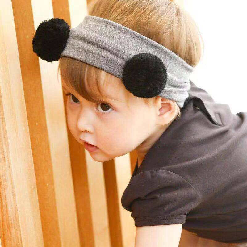 Korean ins baby headband protective fontanelle hat male and female baby three-dimensional fur ball hair ornament full moon one-year-old super cute headdress