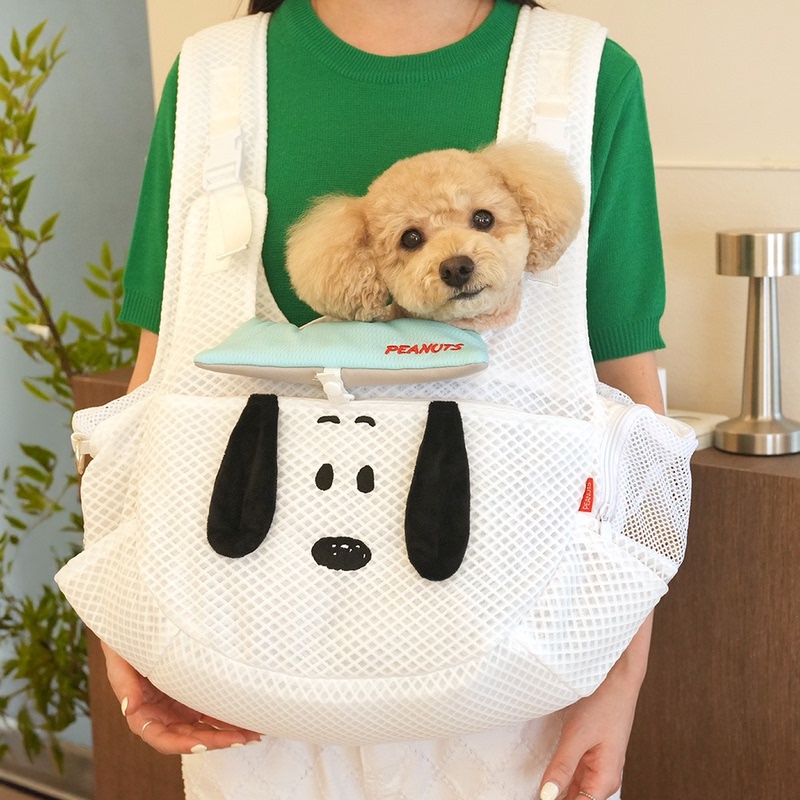 Authorized Genuine Product~ Korean Parisdog Pet Cat and Dog Snoopy Backpack for Outdoor Use, Mesh Breathable Cooling Pad