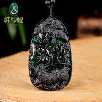 Xiangzhen Fu Natural Myanmar Jade Jade Cui Pendant Male Jade Pendant Big Pendant