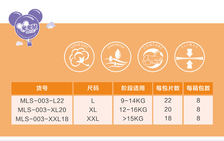New Zealand nhập khẩu Chuột Mickey full core siêu mỏng thoáng khí quần pull-quần bé mới biết đi tã mijuku