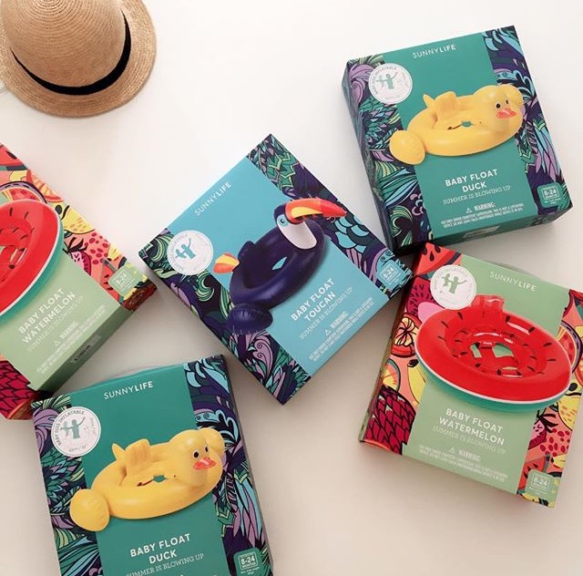 Sahuan! Được ủy quyền chính hãng [Úc SUNNY LIFE] vòng bơi flamingo cho trẻ em mới - Cao su nổi phao hồng hạc
