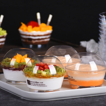 Zhenshan Baked Jelly Mousse Cup Plastic Disposable Transparent Covered Yogurt Ice Cream Cup Creative Tiramisu