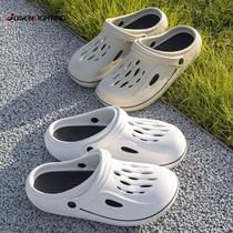 2024 new dongle shoes mens outside wearing summer trend nets red thick bottom anti-slip breathable deodorant male sandshoes Q