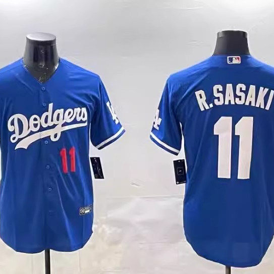 La dodgers no. 11 r.sasaki baseball uniform! a must-have jersey