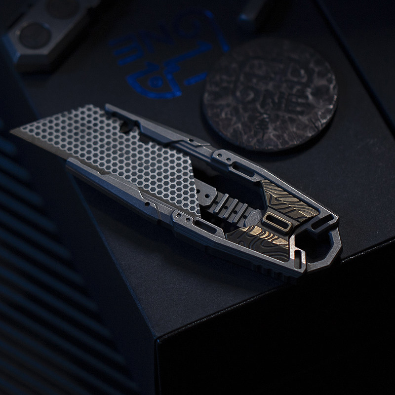 ONE Sentinel UK-11 Titanium EDC Utility Knife Integrated Tactical Leather Knife Paper Knife Box Opener Wallpaper Knife