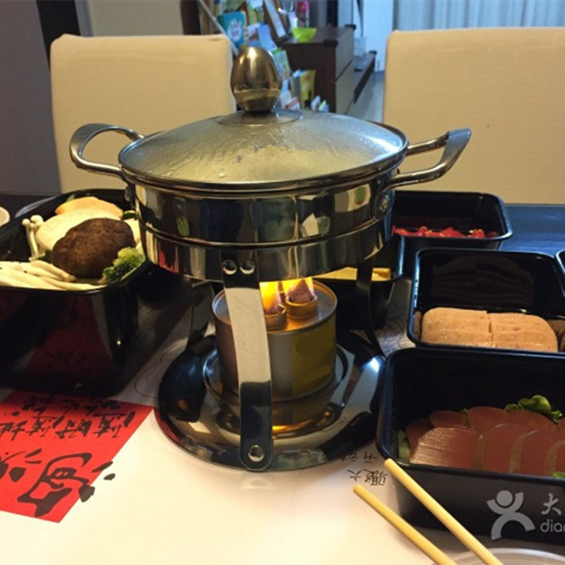 Takeaway Small Hot Pot with eco-friendly oil hotel Self-upscale alcohol stove One person a pot of small hot pot naughty with the same paragraph