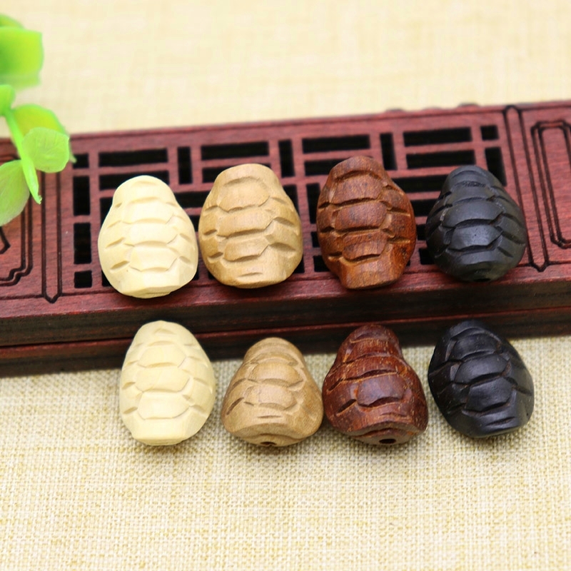 Peach Wood Engraving Handmade Ornament Accessories Wood Carving Diy Key Buttons Accessories Red Black Sandalwood Fuchia-Taobao