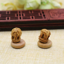 Wild peach wood core carved real baby jewelry handmade diy Chinese style peach core braided bracelet baby safe bamboo sign of safety