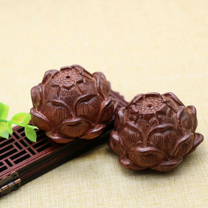 East Yang Yellow Poplar Wood Engraving Creative Car Hanging Ornament Accessories Handmade Diy Hanging Decoration Three-dimensional Great Lotus-Taobao