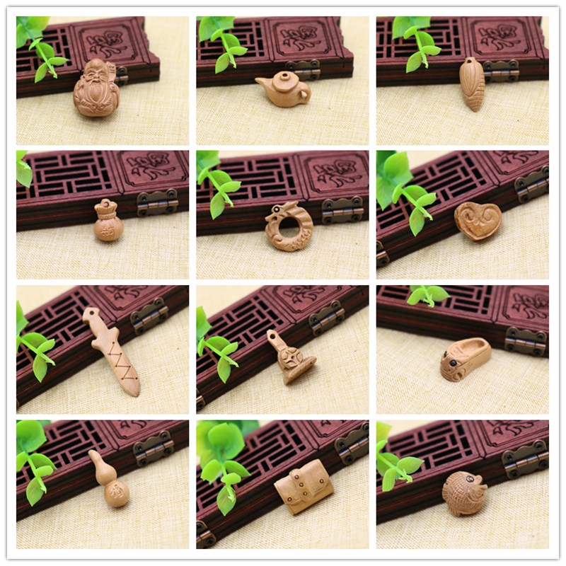 Peach Wood Ornament Knife Sword Axe Hand Engraving Fat City Children's Baby Safe Diy Accessories Hang Pendant Accessories Pendant-Taobao
