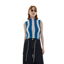 (Same style as Guo Caijie) MOCo SUNNEI joint series 2024 spring new heavy-duty gathered striped top