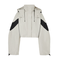 MOCO2024 spring new outdoor series drawstring hooded color matching sports short jacket MBD1JKTT25