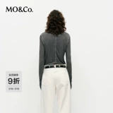 Футболка с длинными рукавами MOCO, новинка весны 2025, новое поступление, выстиранный и выцветший хлопок Tencel без пальцев, круглый вырез, правое плечо MBE1TEE027