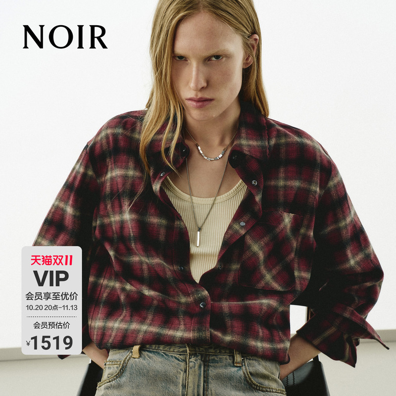 [Global Ambassador Maggie Cheung's Same Style] Moco Shirt 2026 Autumn New Plaid Pattern Nbf3Sht003