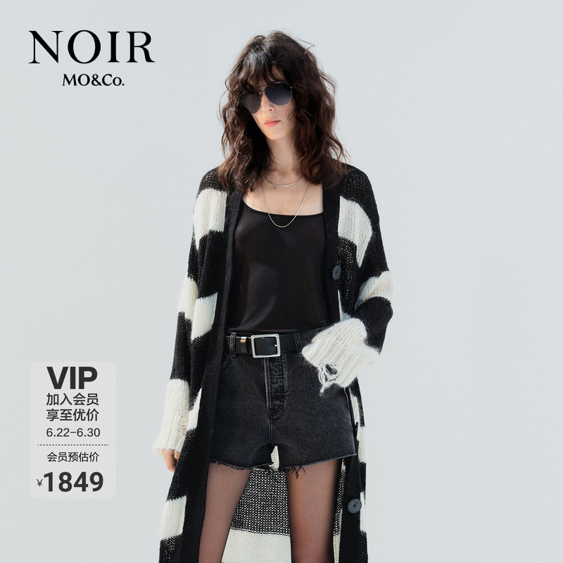 【Noir Series】Moco Sweater Jacket Spring/Summer Heavy Craftsmanship with Dropped Stitching and Vertical Cutting Stripes 【Noir Series】Moco Sweater Jacket Spring/Summer Heavy Craftsmanship with Dropped Stitching and Vertical Cutting Stripes