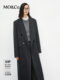 Moco Wool Coat, Sheep Wool Double-Sided Fabric, Shoulder Pads, Long H-Shaped Peaked Lapel Coat, Moco Boxy Fit