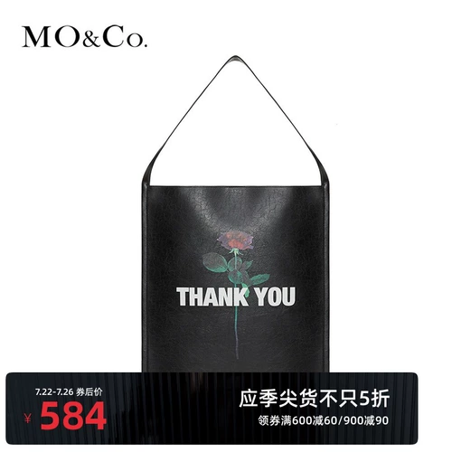 Moco Spring и осень Новые продукты 15 -летие рок -роза Печатная сумка для плеча MAI3HBG006 MO ANKE