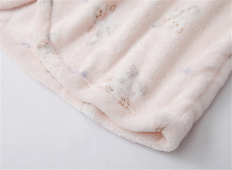 [Flannel nightdress] mùa thu và mùa đông nữ dễ thương mèo tai thỏ nhà váy dài dịch vụ nhà san hô nhung đồ ngủ phía bắc vay ngu lua cao cap