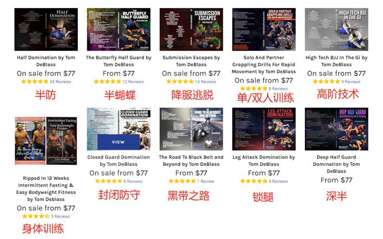 Brazilian Jiu-jitsu No-do suit Tom deblass video teaching complete collection bjj Judo wrestling mma