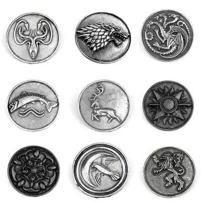 Game Of Thrones Pin Brooches Game Of Thrones Nine Family Badges Brooches Pins