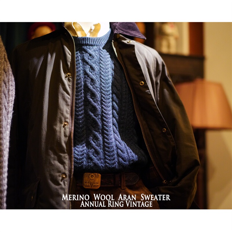 Annualring Vintage Merino Wool Alain Fisherman Sweater Heavy Wool Crew Neck Knitwear