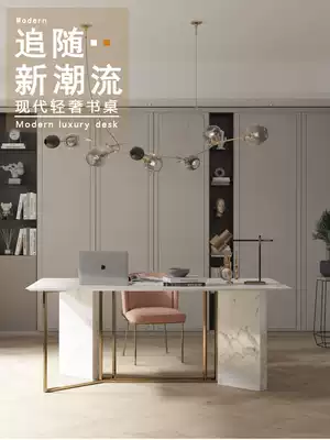 Modern light luxury desk, study desk, home living room, long desk, marble, desk, custom