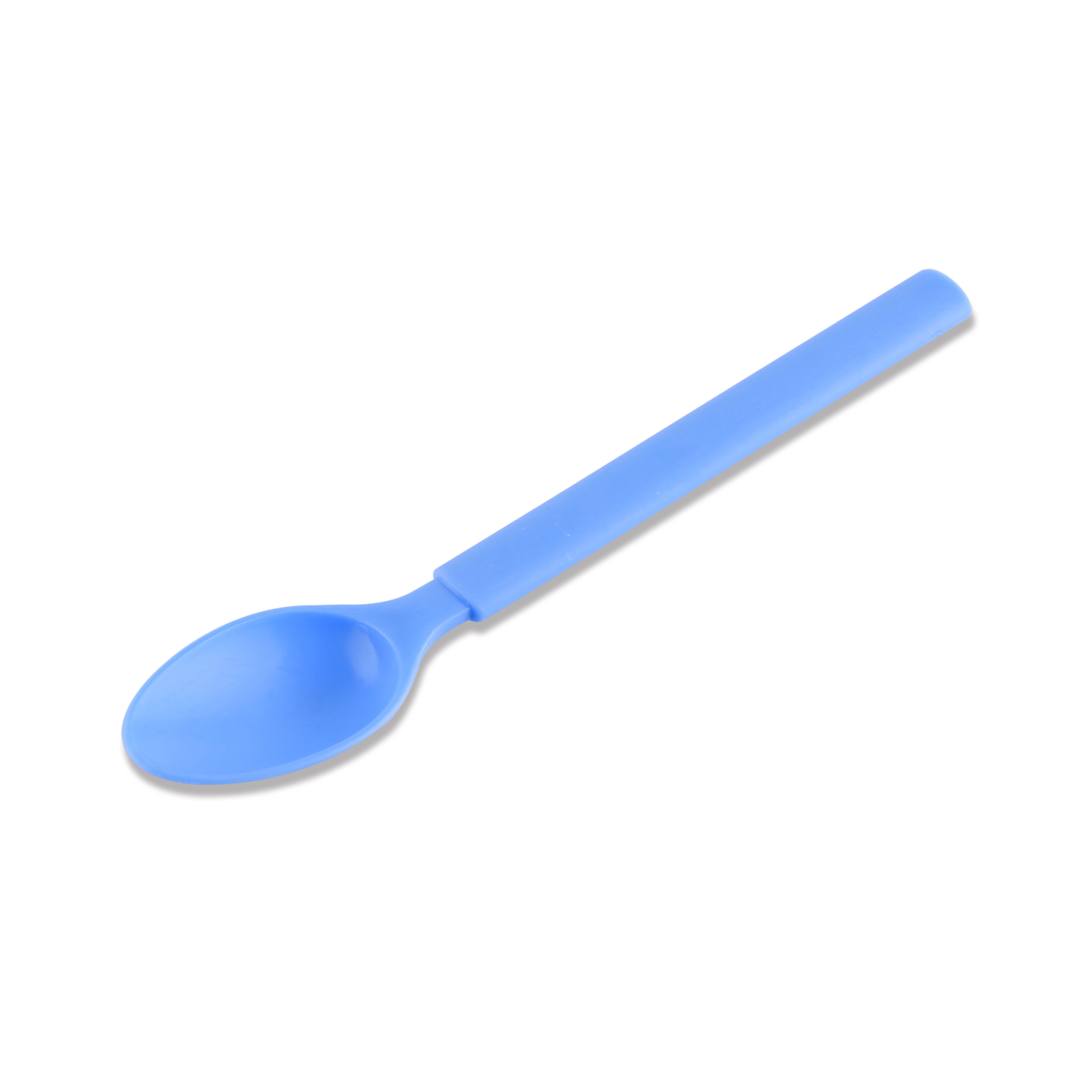 Prison Detention Center Psychiatric Psychological Rehabilitation Hospital Parkinson's Safety Bendable Soft Handle Plastic Spoon Blue