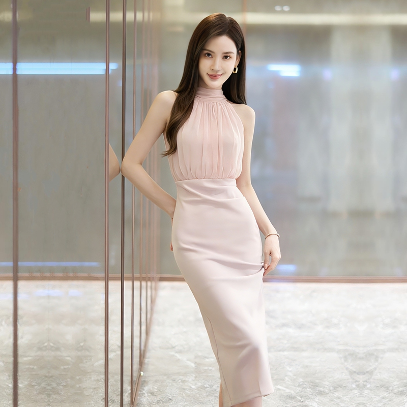 2026 Stunning Dress with a Pure and Alluring Style, Beautiful Halter Neck Bodycon Dress, Elegant and Suitable for Vacation, Perfect Summer Dress