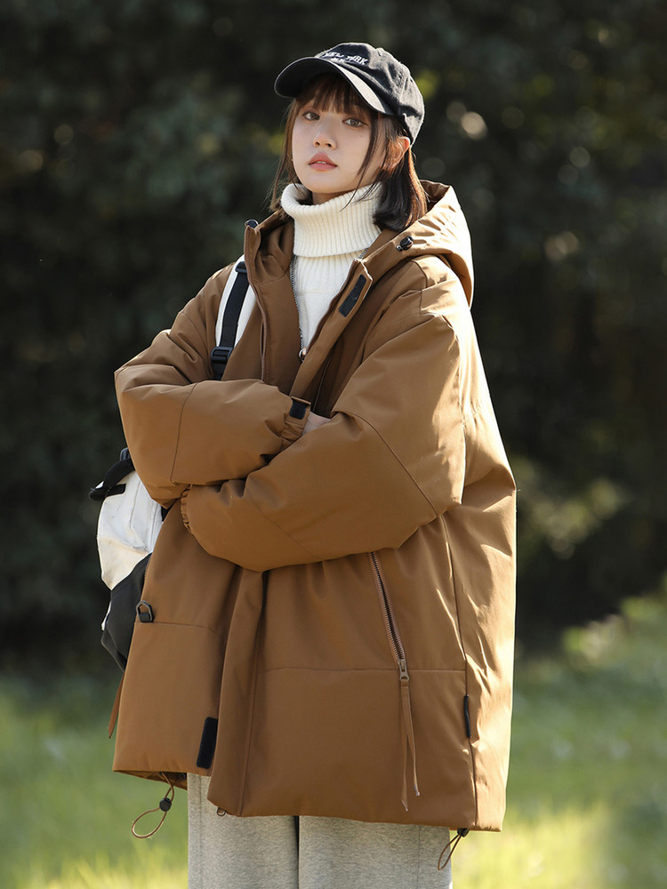 Tangshi Group Desso Workwear Hooded down Jacket for Women, New Winter Style, Warm Top, Loose-Fitting Cold-Proof Coat