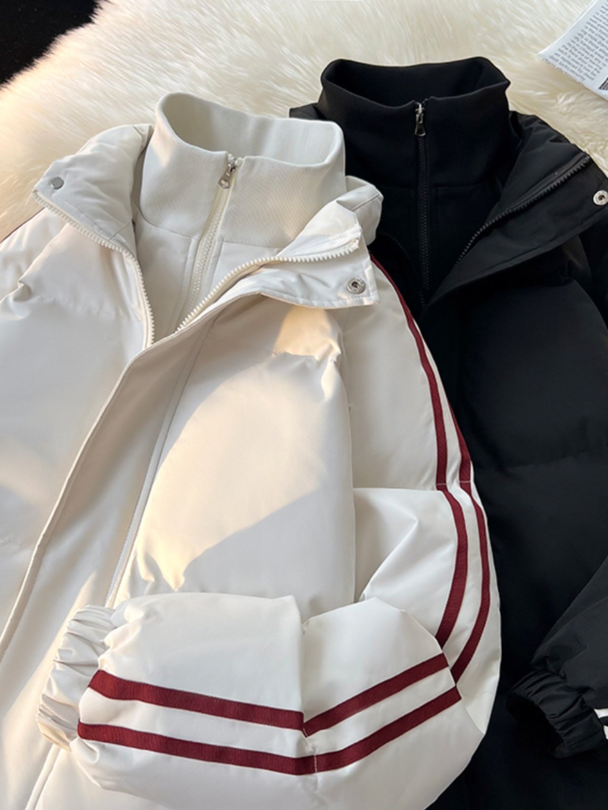 Tangshi Group Desso Fake Two-Piece American-Style Cotton Coat for Women, New Winter Thickened Cotton Jacket, Loose Cotton Padded Jacket, Trendy Brand