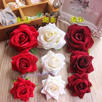 DIY simulation process flannel rose flower head flower corsage hat decoration flower shooting props arch flower ornaments