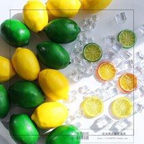 Simulation ice cubes fruit lemon gourmet shooting background hipster crushed ice ins photo photography props ornaments