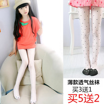 Girls stockings summer thin childrens pantyhose baby bottling socks anti-hook silk Crystal socks White Stockings