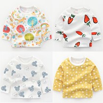 Baby girl cotton long sleeve T-shirt spring and autumn base shirt coat girl 0 years old 1 autumn Dress 2 Children Baby autumn clothes children
